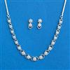 Cz Classic Necklace Set With 2 Tone Rhodium Plating