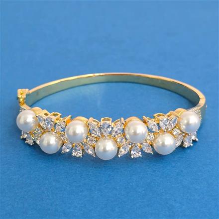 Cz Openable Kada With 2 Tone Rhodium Plating