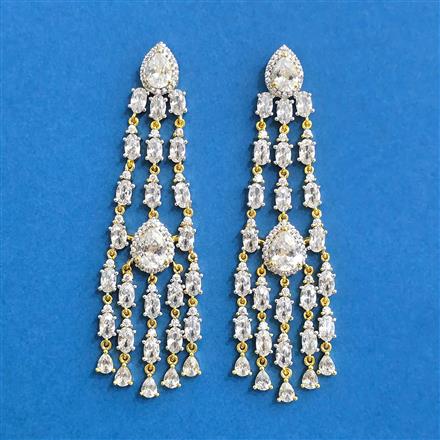Cz Classic Earring With 2 Tone Plating