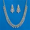 Cz Classic Necklace Set With 2 Tone Rhodium Plating