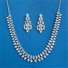 Cz Classic Necklace Set With 2 Tone Rhodium Plating