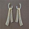Cz Classic Earring With Mehndi 2 Tone Rhodium Plating