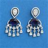 Cz Classic Earring With Rhodium Plating