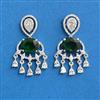 Cz Classic Earring With Rhodium Plating