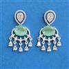 Cz Classic Earring With Rhodium Plating