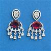 Cz Classic Earring With Rhodium Plating