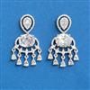 Cz Classic Earring With Rhodium Plating