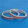 Cz Openable Bangles With Rhodium Plating