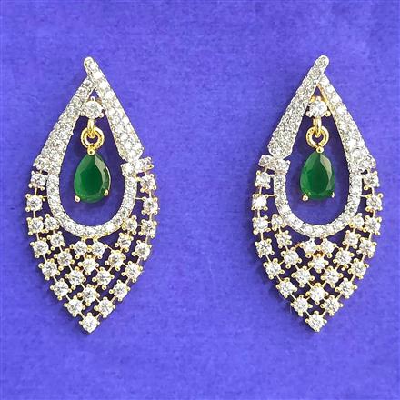 Cubic Zirconia Delicate Earring With 2 Tone Plating