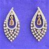 Cubic Zirconia Delicate Earring With 2 Tone Plating