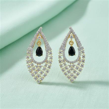 Cubic Zirconia Delicate Earring With 2 Tone Plating