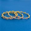 Cz Classic Bangles With 2 Tone Plating