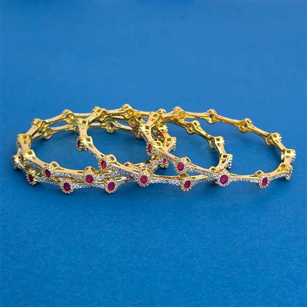 Cz Classic Bangles With 2 Tone Plating