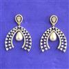 Cubic Zirconia Classic Earring With Mehndi 2 Tone Rhodium Plating