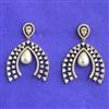 Cubic Zirconia Classic Earring With Mehndi 2 Tone Rhodium Plating