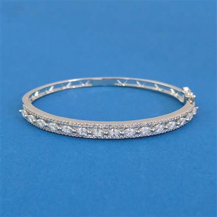 Cubic Zirconia Openable Kada With Gold Plating Mehndi Plating 2 Tone Plating