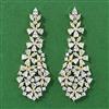 Cubic Zirconia Classic Earring With 2 Tone Rhodium Plating