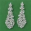 Cubic Zirconia Classic Earring With 2 Tone Rhodium Plating