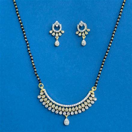 Cz Classic Mangalsutra With 2 Tone Rhodium Plating