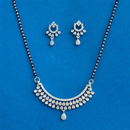 Cz Classic Mangalsutra With 2 Tone Rhodium Plating