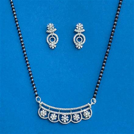 Cz Classic Mangalsutra With 2 Tone Rhodium Plating