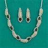 American Diamond Moti Necklace With Rhodium Plating