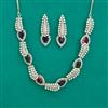 American Diamond Moti Necklace With Rhodium Plating