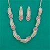 American Diamond Moti Necklace With Rhodium Plating