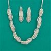 American Diamond Moti Necklace With Rhodium Plating