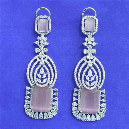 Cubic Zirconia Classic Earring With Rhodium Plating