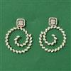 Cubic Zirconia Classic Earring With 2 Tone Rhodium Plating