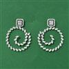 Cubic Zirconia Classic Earring With 2 Tone Rhodium Plating