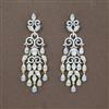 Cz Classic Earring With Mehndi 2 Tone Rhodium Plating
