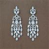 Cz Classic Earring With Mehndi 2 Tone Rhodium Plating