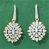 Cubic Zirconia Classic Earring With Mehndi 2 Tone Rhodium Plating