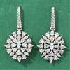 Cubic Zirconia Classic Earring With Mehndi 2 Tone Rhodium Plating