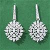 Cubic Zirconia Classic Earring With Mehndi 2 Tone Rhodium Plating