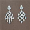 Cz Classic Earring With Mehndi 2 Tone Rhodium Plating