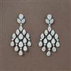 Cz Classic Earring With Mehndi 2 Tone Rhodium Plating