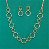 American Diamond Delicate Necklace with Rhodium Plating 2 Tone Plating Mehndi Plating