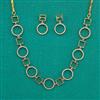American Diamond Delicate Necklace with Rhodium Plating 2 Tone Plating Mehndi Plating
