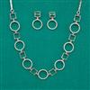American Diamond Delicate Necklace with Rhodium Plating 2 Tone Plating Mehndi Plating