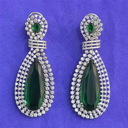 Cubic Zirconia Classic Earring With Rhodium Plating