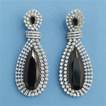 Cubic Zirconia Classic Earring With Rhodium Plating