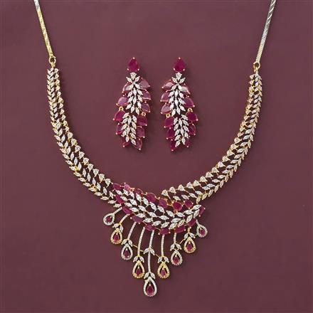 Cubic Zirconia Classic Necklace With 2 Tone Plating