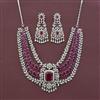 Cz Classic Necklace With Rhodium Plating