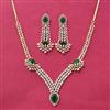 Cz Classic Necklace Set With 2 Tone Plating