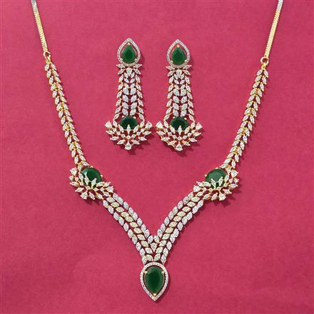 Cz Classic Necklace Set With 2 Tone Plating