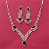 Cz Classic Necklace Set With 2 Tone Plating