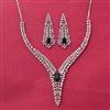 Cz Classic Necklace Set With Rhodium Plating